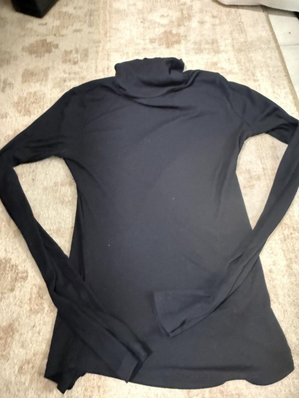 Aritzia Sunday Best Black Ribbed Long-Sleeve Top Size S